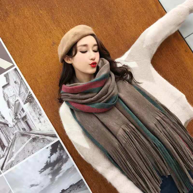 Women Plaid Scarves, Thickened Warm Scarves for Male and Female In Winter Warm Scarves