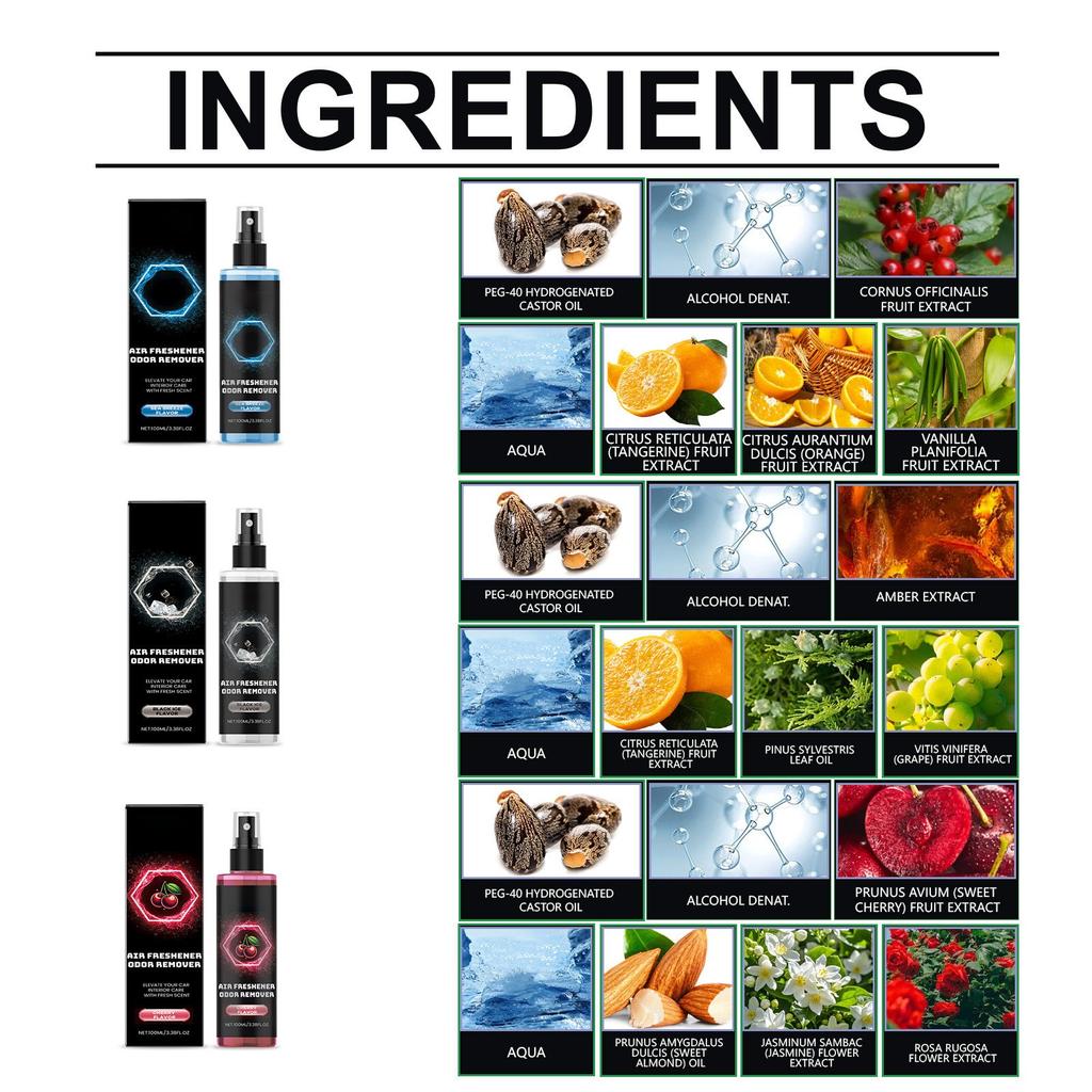 Освежитель воздуха для автомобиля, дезодорант-спрей, свежий туалетный дезодорант-спрей, бытовой, 100 мл. Доступны три варианта
