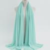 Women's Solid Color Pearl Chiffon Bubble Scarf, Long Silk Headscarf, 70x180cm, Middle Eastern Style