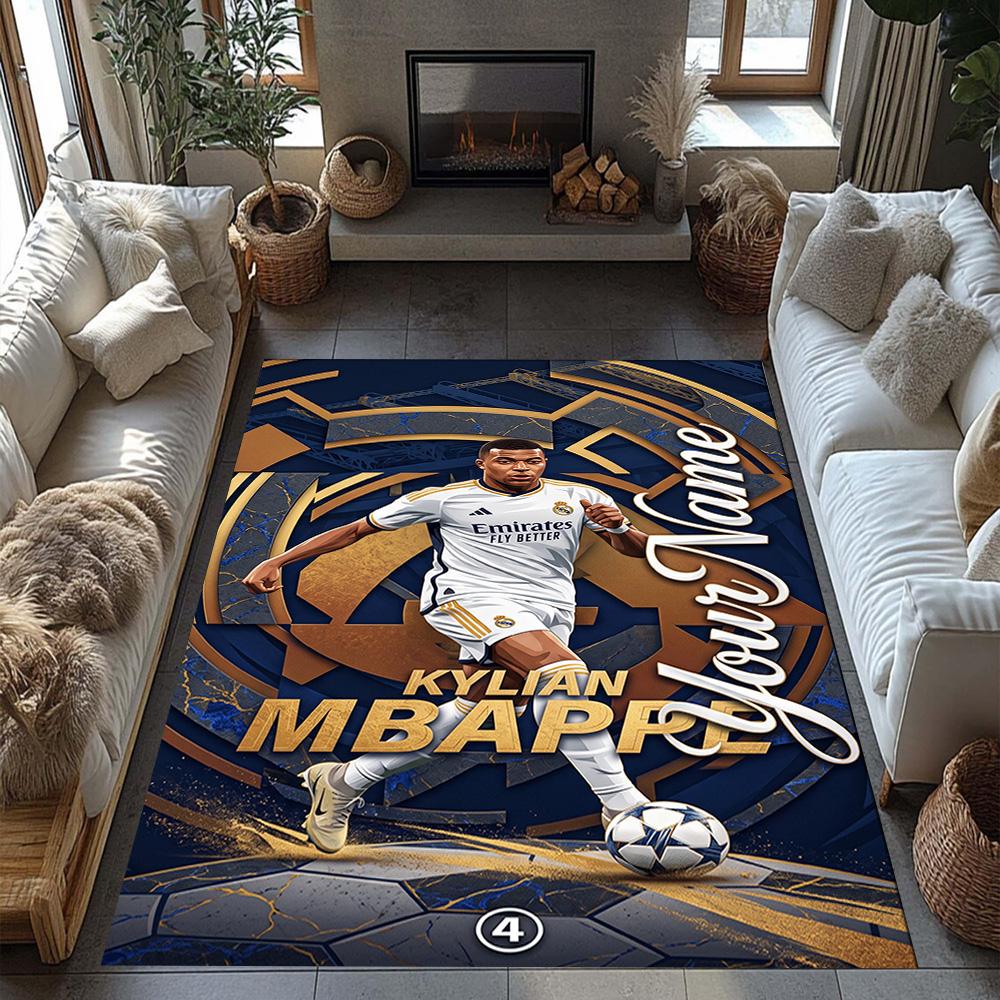 Mbappe Customized Name Carpet Suitable For Playrooms Kitchen Bedrooms Living Rooms Antislip Rug Office Home Decor Gift For Festivals