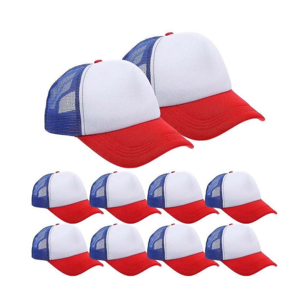 Baseball Caps Sublimation Blank Mesh Baseball Cap for Hiking Family Outings Sponge Trucker Hat Style 10Pcs
