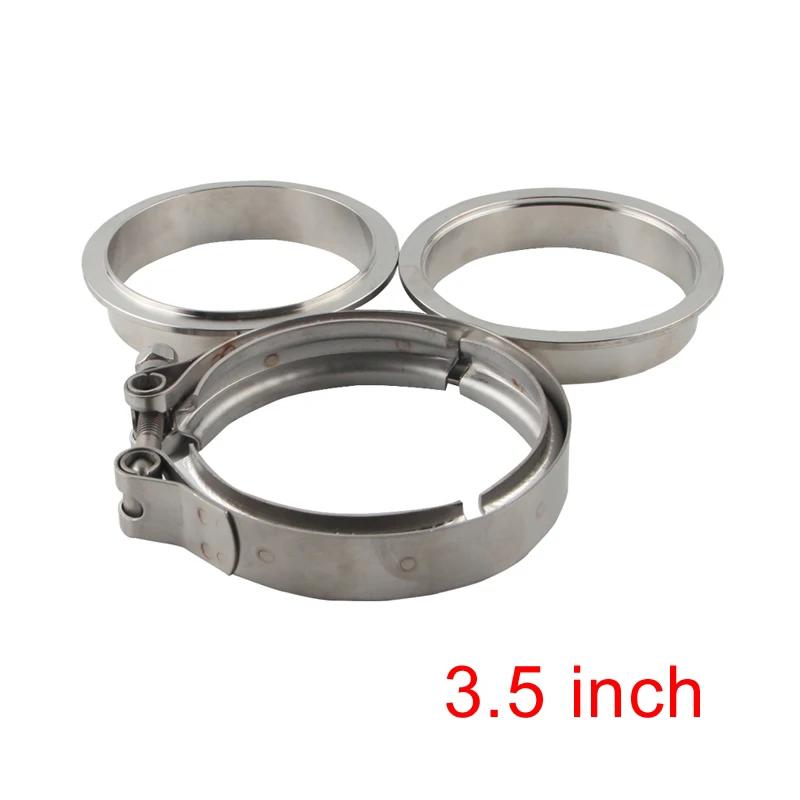Broyear NEW 2" 2.5" 3" 3.5" 51mm 57mm 63mm 76mm Self Aligning Male/Female V-Band Vband Clamp CNC Stainless Steel Flange Kit