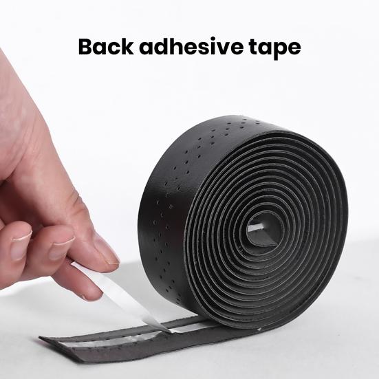 Bicycle Handlebar Tape Faux Leather Self-adhesive Anti-slip Shockproof Sweat Absorption Bike Handle Wrap Straps