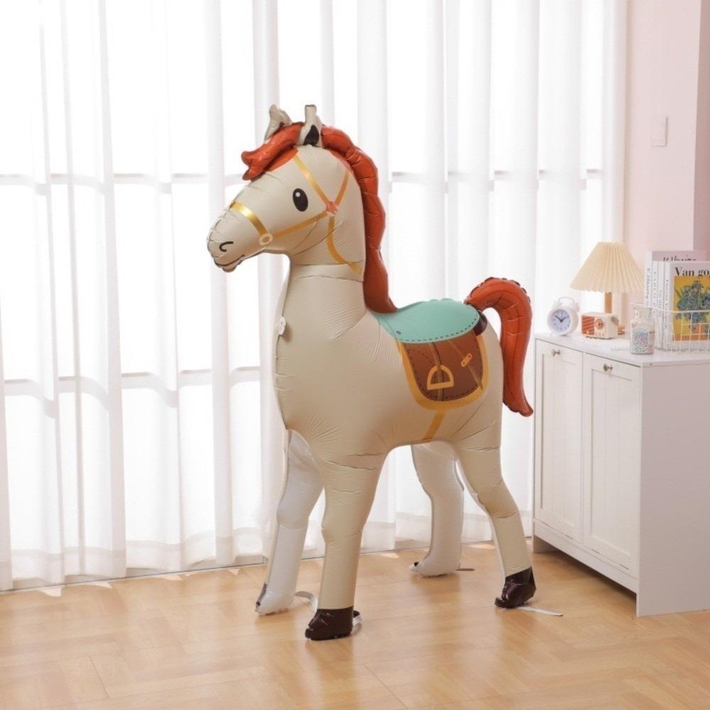 3D Horse Aluminum Film Ballons Large Standing Horse Horse Balloon Party Decorations Animal Theme Party Horse Shaped Foil Balloo