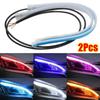 1/2Pcs 30cm DRL LED Strip RGB Turn Signal Durable Auto Headlights