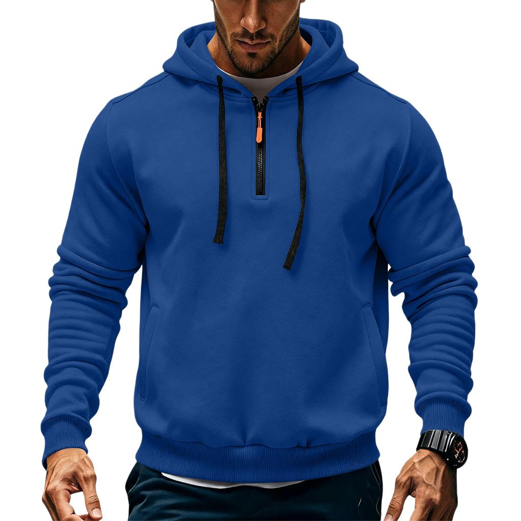 Men's Fleece Hoodie Casual Long Sleeve 1/4 Zipper Pullover Sweatshirts