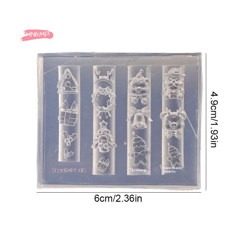 1 шт. Силиконовая 3D форма для нейл-арта на рождественскую тематику: снеговик, рождественская елка, Санта-Клаус, DIY дизайн, маникюрный шарм для украшения ногтей