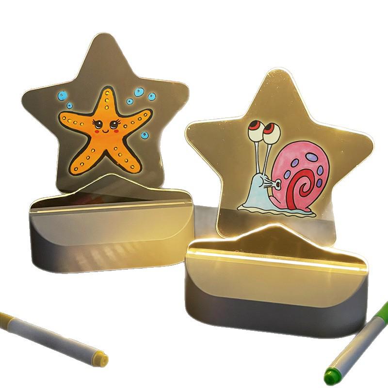 Стираемая светодиодная доска для рисования для детей – Портативная настольная доска для рисования и сообщений