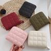 Women Fashion Small Zipper Wallet with Coin Purse PU Leather Plaid Purses Ladies Cute Mini Version Small Card Pack