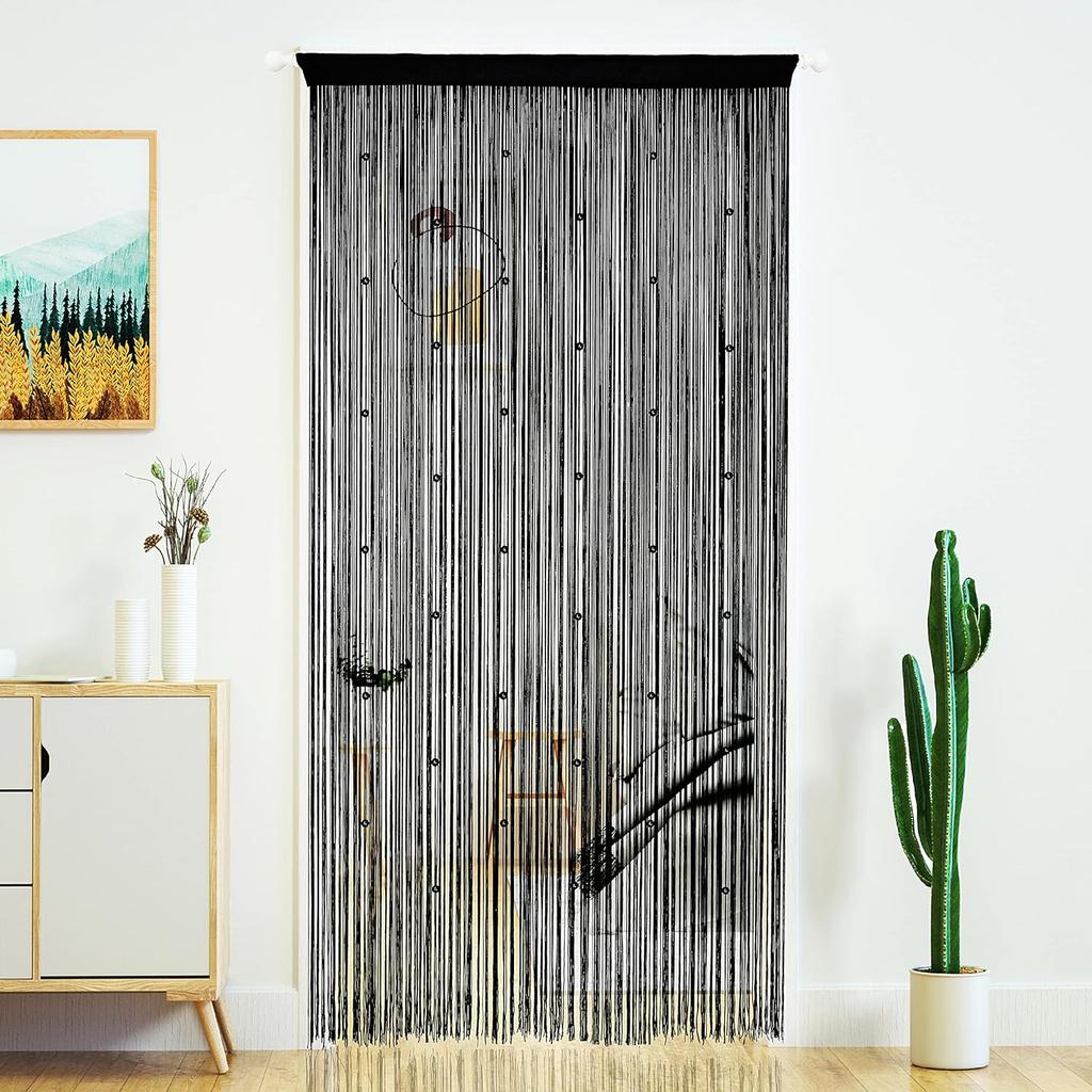 2027 Beaded Curtain Door String Curtains for Doorway Tassels Beads Hanging Fringe Divider Window Hallway Entrance Wall Closet Bedroom Privacy Decor