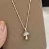 Минималистичный дизайн инкрустация Циркон матовый милый кулон в виде гриба ретро тренд уникальное ожерелье модная цепочка-колье Циркон