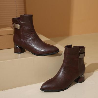 Кожаные ботильоны с острым носком для женщин. Дизайнерская мягкая подошва. Бархатные женские туфли. Модные осенне-зимние женские ботинки челси.