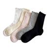 Fungus Edge Socks Medium Socks Summer Thin Cotton Socks Mesh Hollow Breathable Lace White Stacked Socks