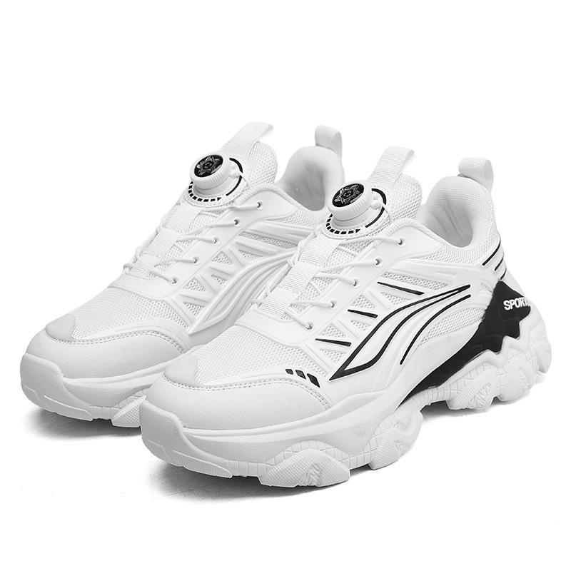 Мужская обувь 2024 осень мех поверхность из кожи вращающаяся пряжка кроссовки для папы платформа повседневная спортивная обувь молодежная модная трендовая обувь