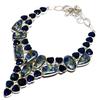 Copper Lapis, Blue Topaz Gemstone 925 Sterling Silver Jewelry Necklace 18" SU-9787