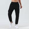 Men Pants Elastic Waist Quick-drying Loose Solid Color Pockets Stretchy Daily Wear Casual Sport Gym Trousers