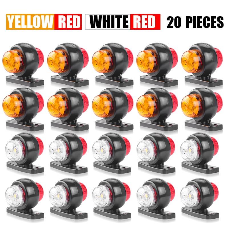12V 24V Dual-sides LED Side Marker Lamps Rear Signal Indicator Light Tail Brake Warning Lights for Truck Trailer Lorry Van RV