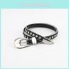 Womens Water Diamond Embellished Faux Leather Belt With Alloy Buckle For Fashion And Leisure