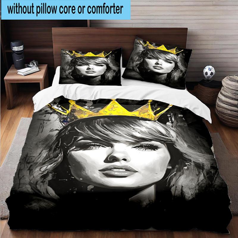 Taylor music Lover Artwork 3pcs Bedding,Including 1pc Duvet Cover And 2pcs Pillowcases Perfect for Christmas,Ideal for Bedroom, Dormitory