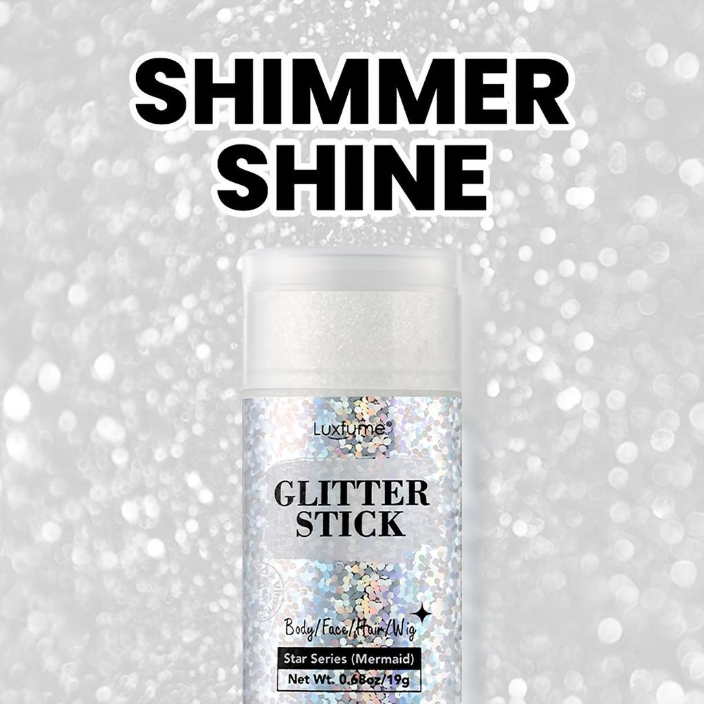 Серебристый глиттер-стик, Макияж для рождественской вечеринки и рейва, Стойкий, Легко снимается, Идеально подходит для лица, волос и тела - 16 г