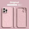 Жидкий силиконовый розовый магнитный беспроводной зарядный чехол для iPhone 16 15 14 13 12 11 Pro Max Plus полная защита камеры мягкий чехол