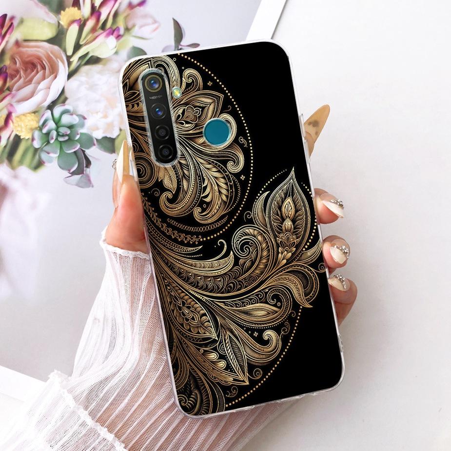 Для Realme 5 5i 5S Realme5 Pro Роскошный Чехол с Рисунком Цветов и Бантом Мягкий Силиконовый Чехол для Телефона Для Realme 5 Pro 5i 5S Задняя Крышка Coque