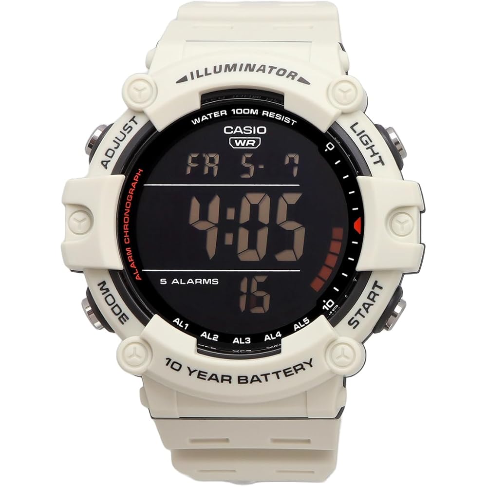 Мужские стандартные цифровые часы Casio AE-1500WH-8B2V, матовый цвет слоновой кости, модель для зарубежного рынка