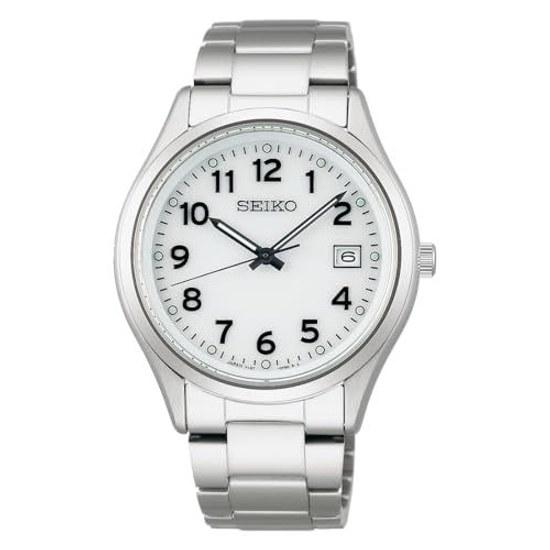 SEIKO SELECTION SBPX153 Часы мужские серии S с солнечным питанием, индикатором даты, белым циферблатом (Полные арабские цифры) Парная модель из нержавеющей стали