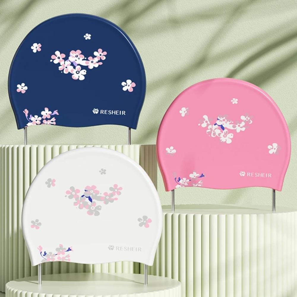 Waterproof Silicone Swim Cap Comfortable Printed Swimming Cap Waterproof Swimming Cap Sports