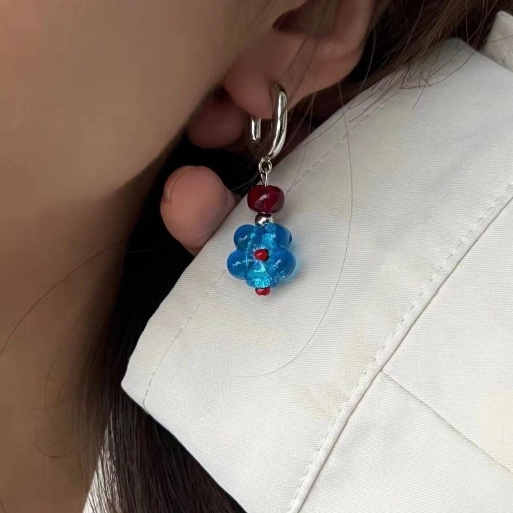 Candy Beads Beads Earrings Cute Geometric Metal Earrings Unique Asymmetric Earrings Daily Use