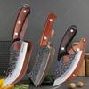3PCS,Stainless Steel Chef Knife Kitchen Knives Meat Cleaver Butcher Knife Forged Boning Knife Barbecue Meat Cooking Tool