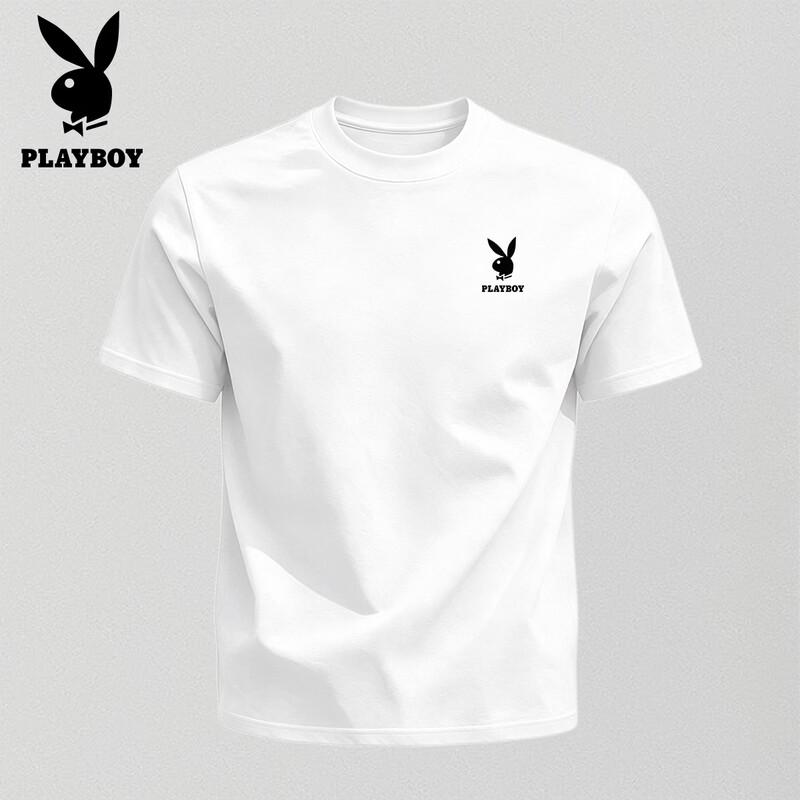 PLAYBOY Мужская футболка с коротким рукавом из чистого хлопка