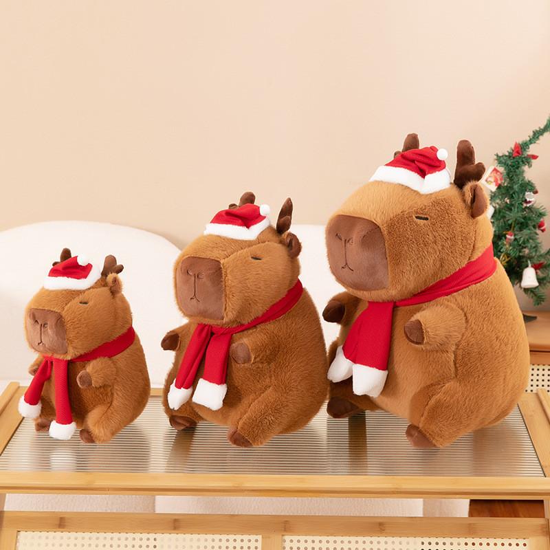 Adorable Brown Capybara Plush Toy Soft Cuddly Cushion For Christmas Decor 30cm To 50cm