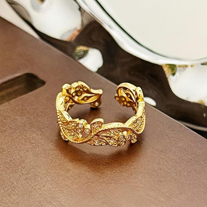 Средневековая Роскошь Высококлассное Ажурное Кольцо Открытое Кольцо Бабочка Женственность Нишевый Дизайн Ретро Кольцо