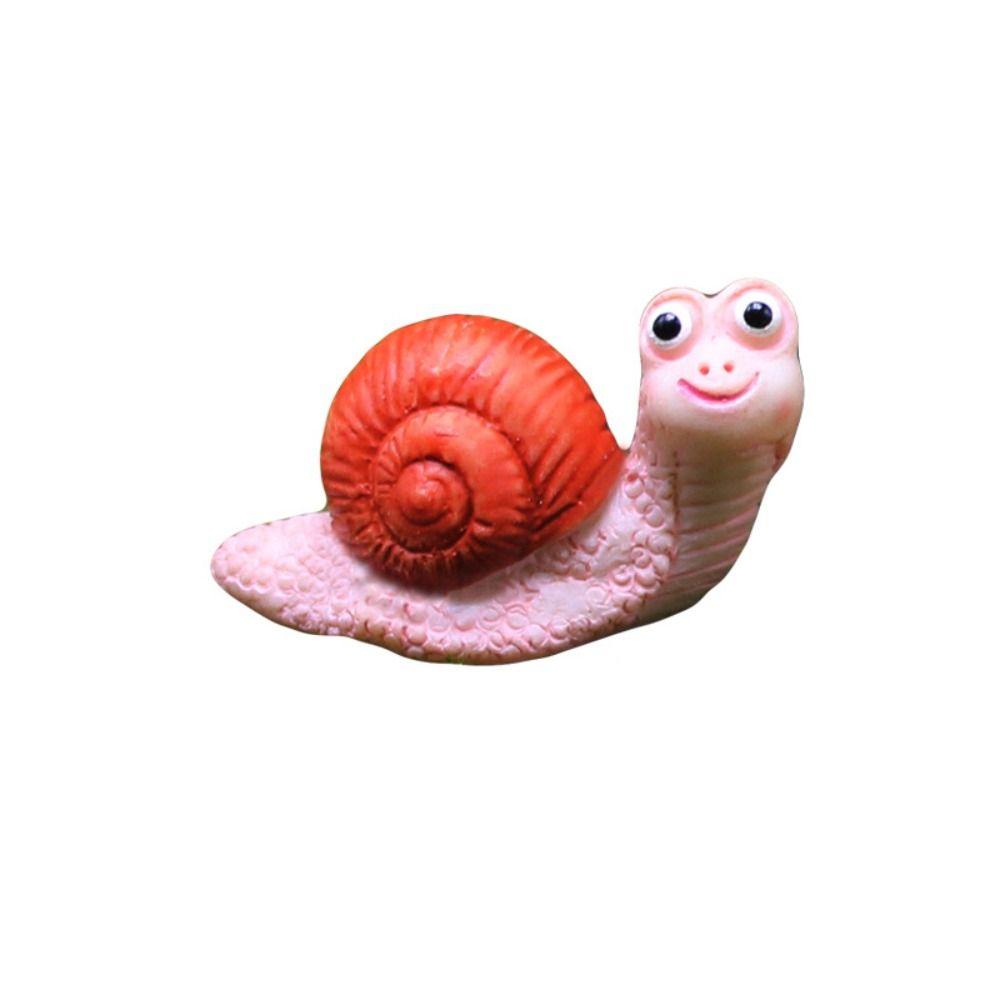 Crafts Resin Small Snail Figurine Simulation Cute Animal Snail Model Creative Kawaii Mini Ornament Flowerpot