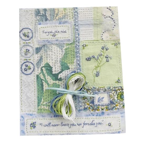 Набор для вышивки цветов Forget Me Not Slow Stitch Набор для вышивки цветочными штампованными стежками Набор для самостоятельной вышивки лоскутного одеяла для начинающих Подарок любителю рукоделия