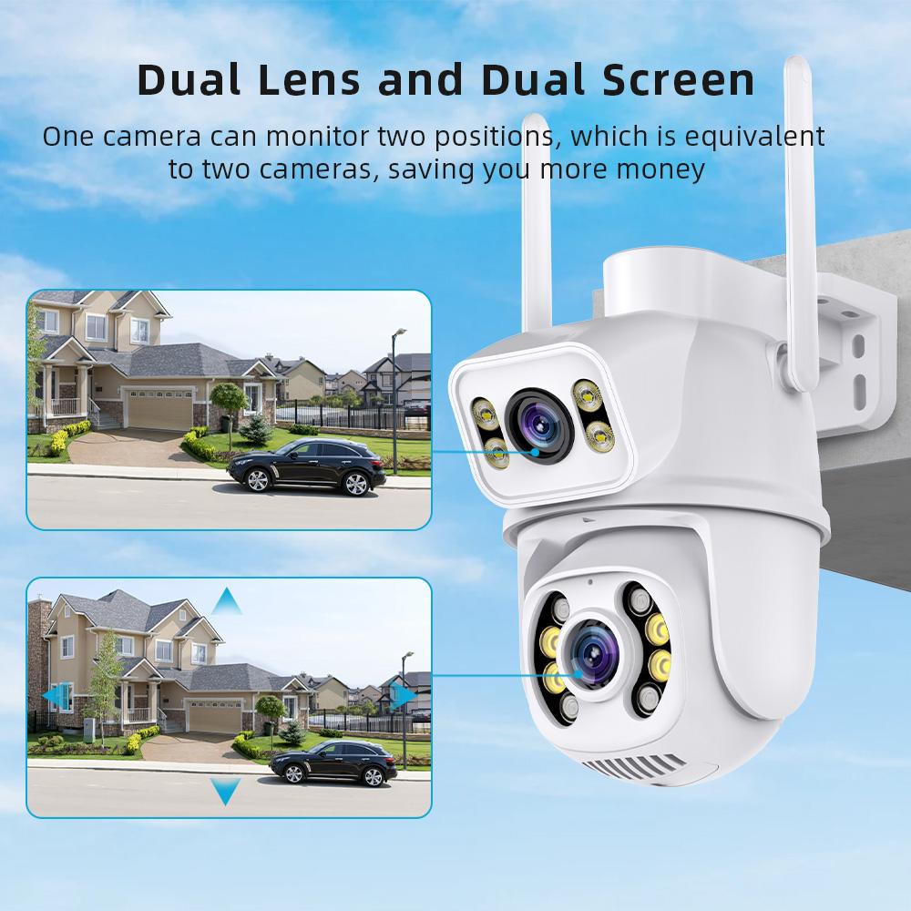 Камеры видеонаблюдения Wi-Fi 8MP Dual Lens Security Protect CCTV Camera Outdoor Human Detection Wireless PTZ IP Camera ICSee Lenovo