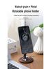 Foldable Walnut Wood Grain Phone Stand - 360° Rotation & Multi-Angle Adjustment for Streaming and Viewing