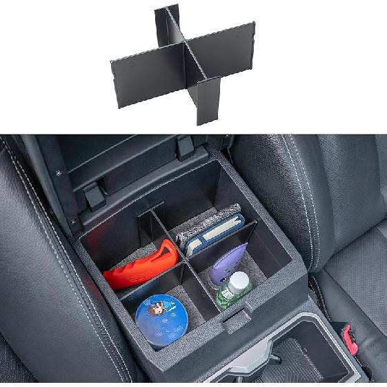 JKCOVER Center Console Dividers Organizer Compatible With Toyota Tacoma 2016- Accessories,Ert Box ABS Secondary Storage