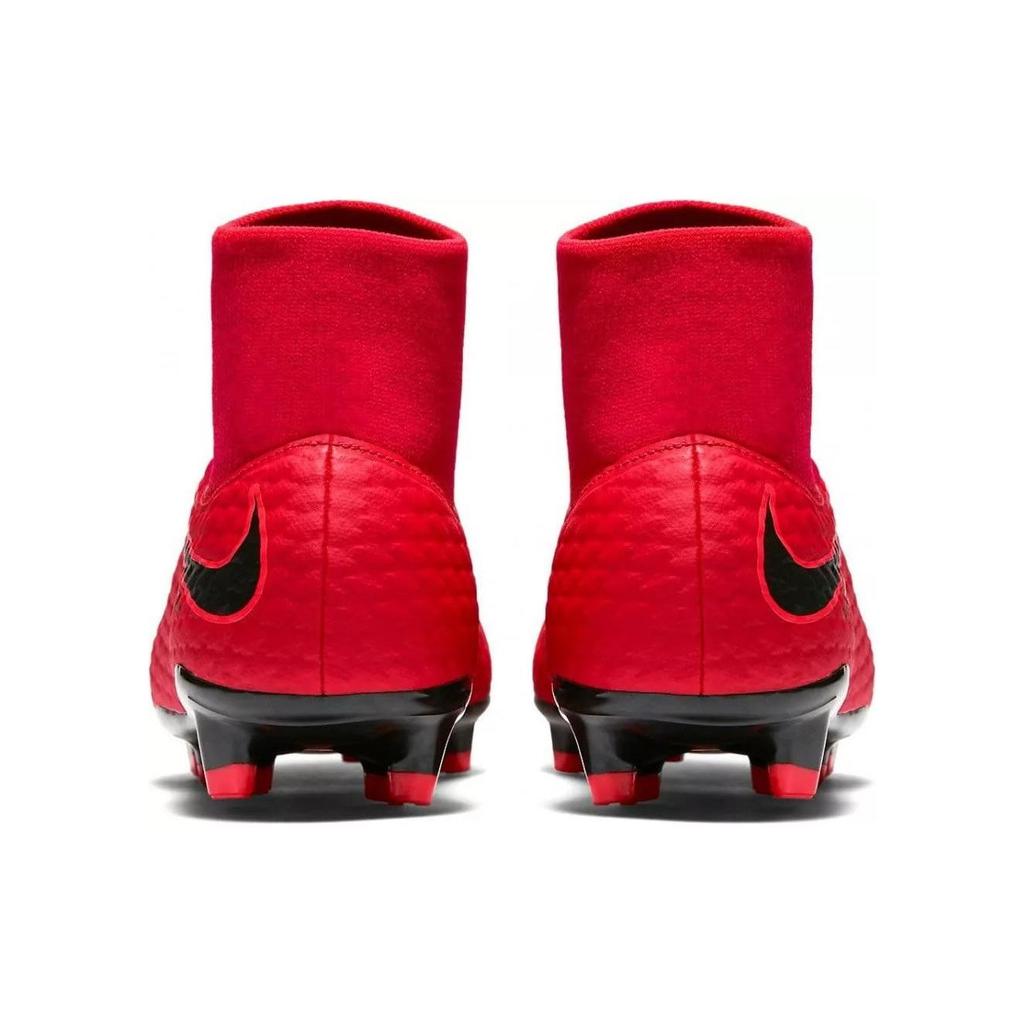 Nike Hypervenom Phelon 3 DF FG Высокие Прочные Легкие Футбольные Бутсы Мужские Футбольные Бутсы Красные Черные 917764-616