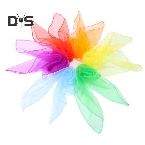 12 шт. танцевальных шарфов для детей, квадратный шарф для жонглирования для младенцев, малышей, детей, аксессуары для ритма и движения для фокусов и представлений