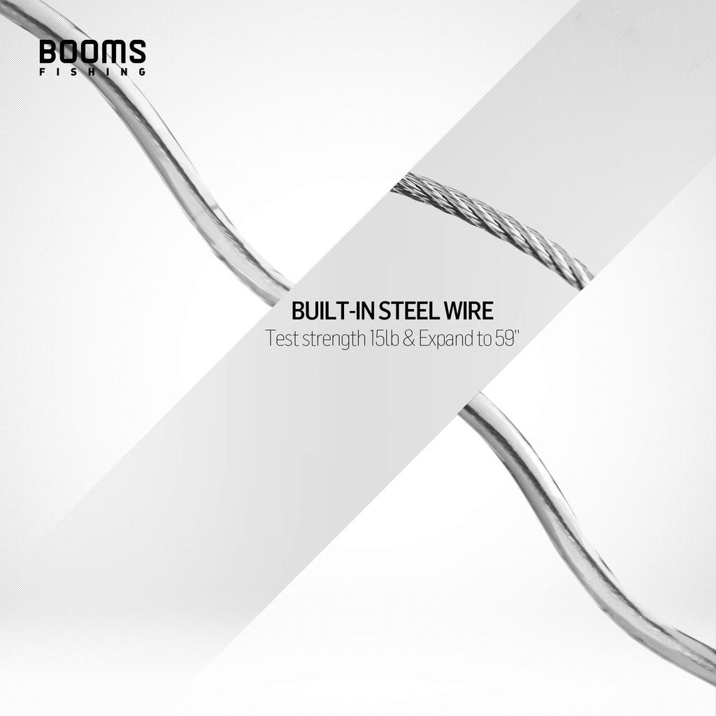 Booms Fishing T4 Spiral Cord with Wire Attachment (6 Black)