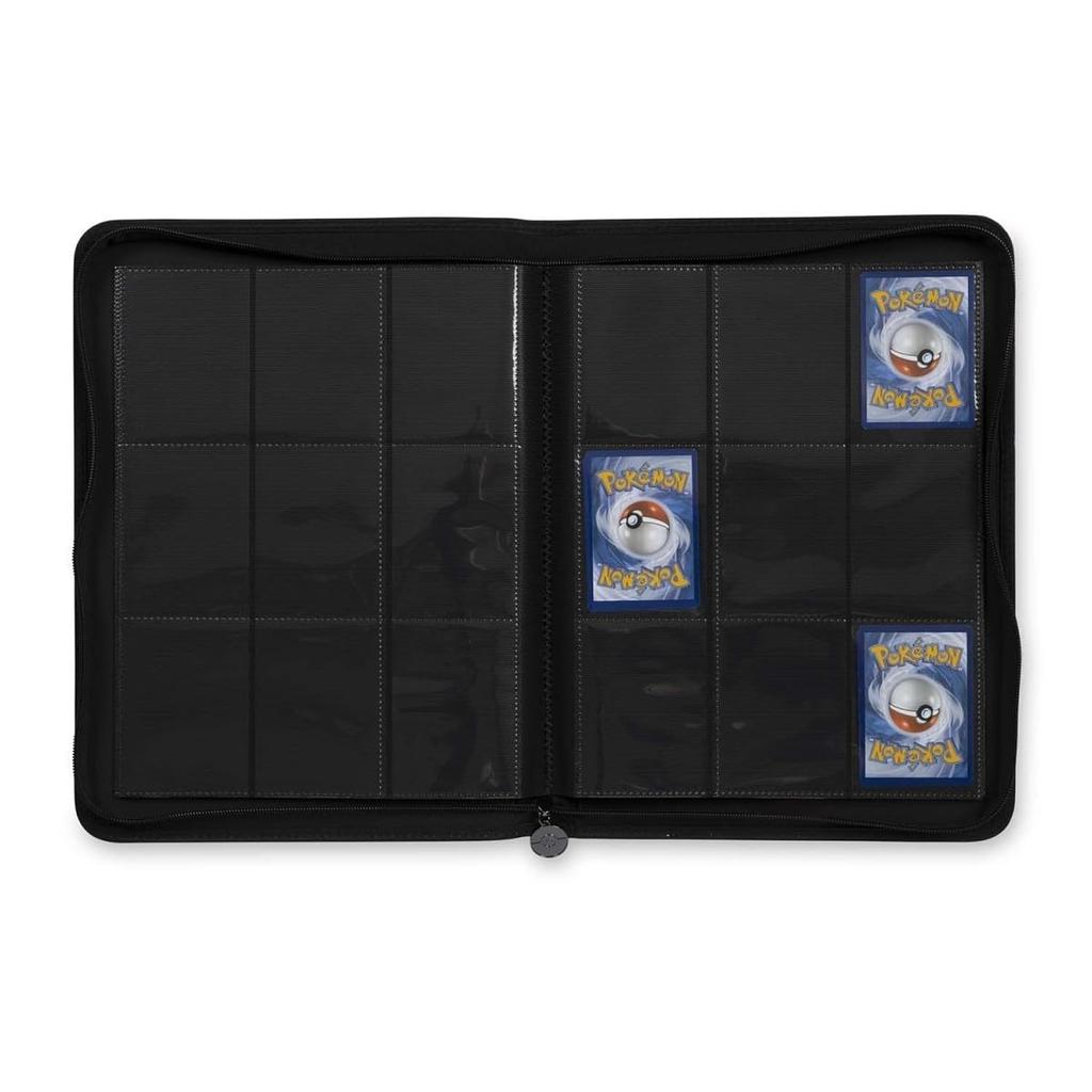 Pokemon Center Soda Pop Zip Binder TCG Card Holder 360 Cards 20 Pages Pikachu Eevee Retro Design Dark Blue PU Nylon