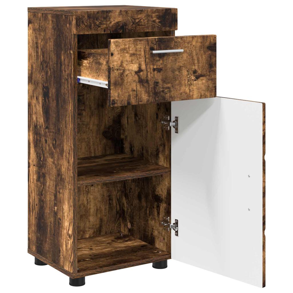 Bathroom Cabinet Set TULUM Smoked Oak 37 x 31.5 x 82 cm