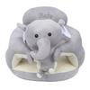 Infant Support Seat Soft Plush PP Cotton Cute Cartoon Animal Baby Sit Up Chair for Home Dark Gray Elephant
