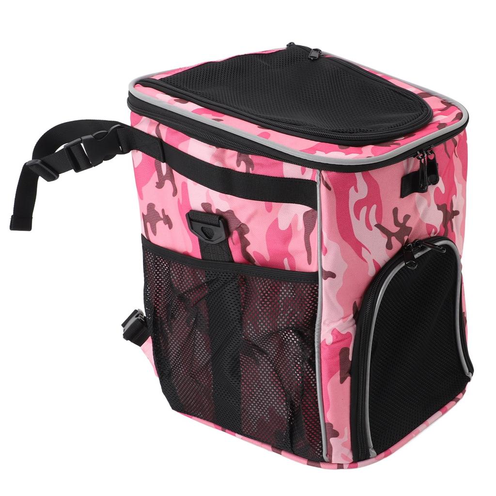 Корзина для переноски собак на велосипеде, водонепроницаемый, дышащий, съемный рюкзак для переноски собак для путешествий на открытом воздухе, розовый камуфляж