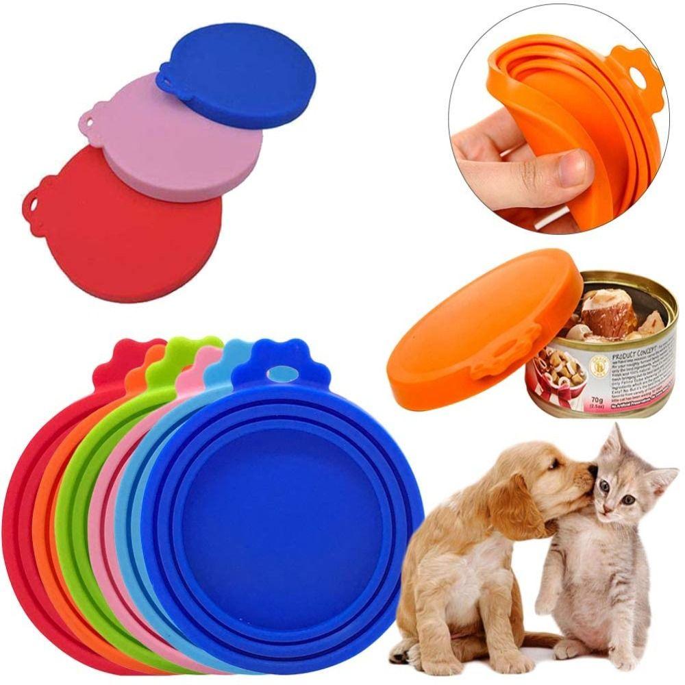 Soft Pet Food Canned Lid Cartoon 3 in 1 Cat Can Lid Dog Food Scoop Silicone Pet Can Lid Set Pet