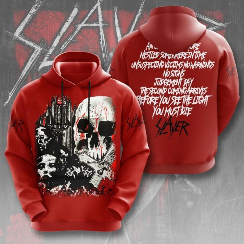 Модные Мужские Худи Свитшоты Рок-группы Slayer 3D-печать Мужской Хип-хоп Спортивный костюм Пуловер Оверсайз Уличная одежда Худи Y2k