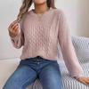 Vintage Autumn Winter Knitwear Cardigan Loose Long Sleeve O-Neck Solid Color Sweater Top