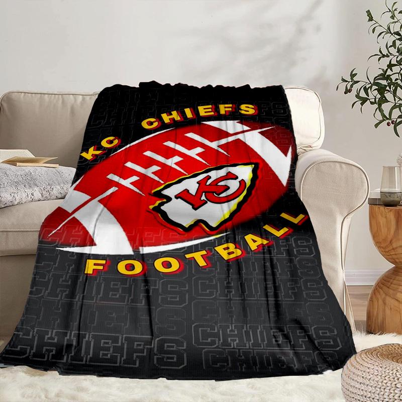 Kansas City Chiefs Pattern Portable Blanket/Soft Blanket Bedding Blanket Suitable for Travel Camping Living Rooms Offices Sofas Fan Gifts